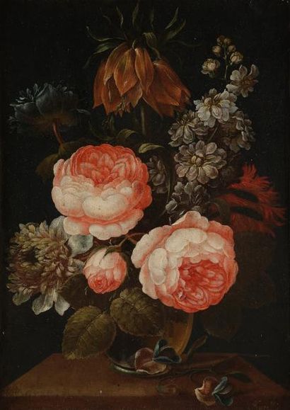 null Johann CAREEL 
(Actif entre 1760 et 1780 à Nuremberg)
Bouquets de fleurs sur...