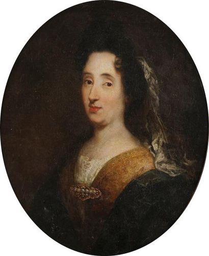 null École FRANçAISE vers 1690, entourage de Pierre MIGNARD
Portrait de dame à la...