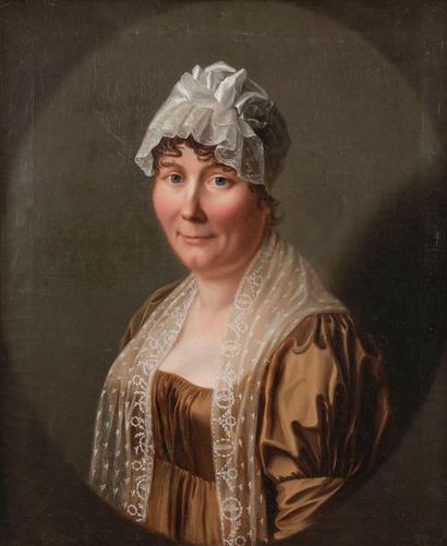 null Attribué à Jean-Jacques de BOISSIEU (1736 - 1810)
Portrait de dame dans un ovale...