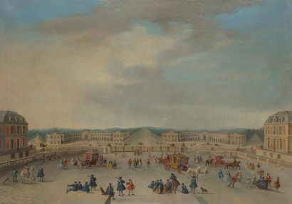 null École FRANçAISE vers 1800, suiveur de Jacques RIGAUD
Vue des écuries de Versailles...