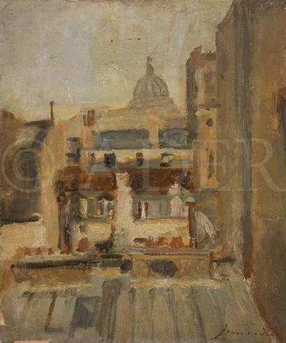 null Jean Alfred ADLER (1899-1942)
Paris, les toits
Huile sur panneau.
Signée en...