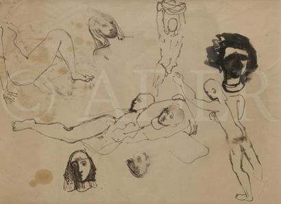 null Christian BERARD (1902-1949)
Études
Dessin à l’encre.
Non signé.
(Déchirure...