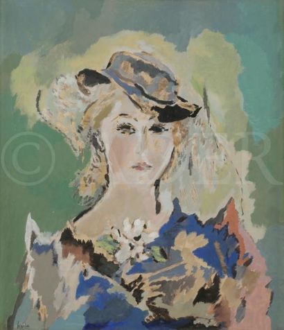 null Dora BIANKA (1895-1979)
Femme au chapeau
Gouache.
Signée en bas à gauche.
49...