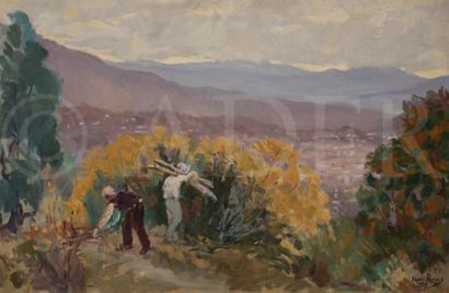 null Henri FRANCK (1877-1957)
A la colline du Tsarévitch, temps couvert, Nice, 1929
Huile...