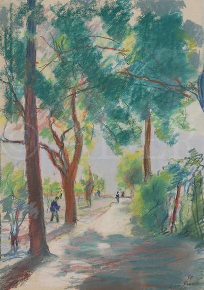 null Henri FRANCK (1877-1957)
Dans le jardin du monastère à Cimiez, 1927
Pastel.
Signé...