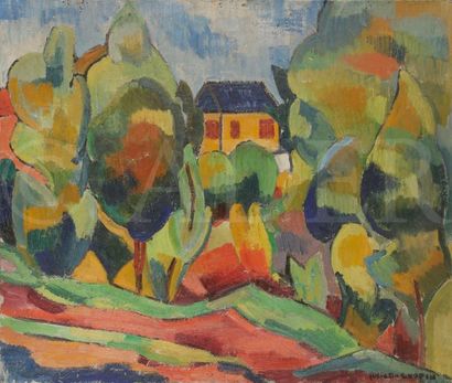 null Juliette CHOPIN (né en 1931)
Maison entourée d’arbres, Orsay, 1949
Huile sur...