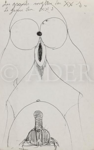 null Marcel DELMOTTE (1901-1984)
Le Qu
3 dessins à l’encre ou mine de plomb au dos...