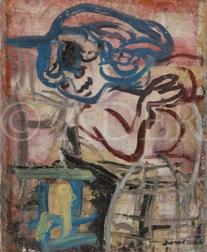 null Pierre COURTENS (1921-2004)
Femme nue en buste
Huile sur toile contrecollée...