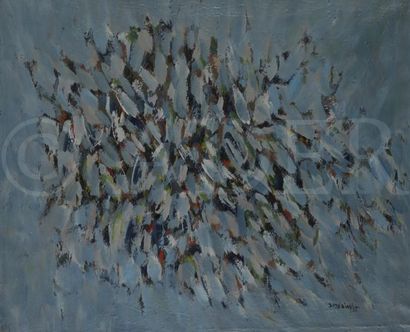 null Dikran DADERIAN (né en 1929) 
Bleu vibrant, 1965
Huile sur toile.
Signée et...