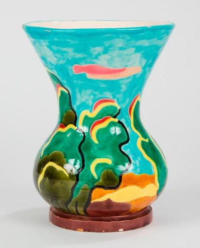 null 8595_511
Claude RENOIR (1901-1969) Paysage arboré Vase bursaire sur talon à...
