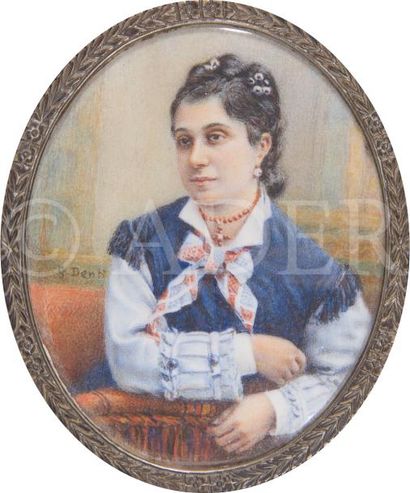 null A. GOBEAUX (actif vers 1900-1920)
Artiste signalé par quelques miniatures.
Portrait...