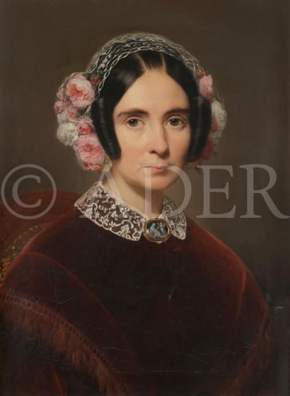 null Attribué à Joseph Désiré COURT (1797-1865)
Portrait d’homme 
Portrait de dame
Paire...
