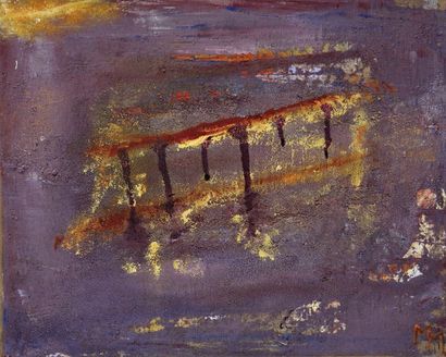 Martine MALHERBE (Née en 1956) Sans titre Huile, pigments et encre sur toile. Monogrammée...