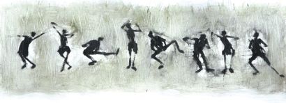 Christian SABAS (Né en 1953) Danse Acrylique sur papier. Signée en bas à droite....