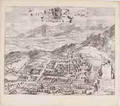 null [La Roche]. Rupes Allobrogum vulgo La Roche. 1682-1726. Planche gravée (47 x...