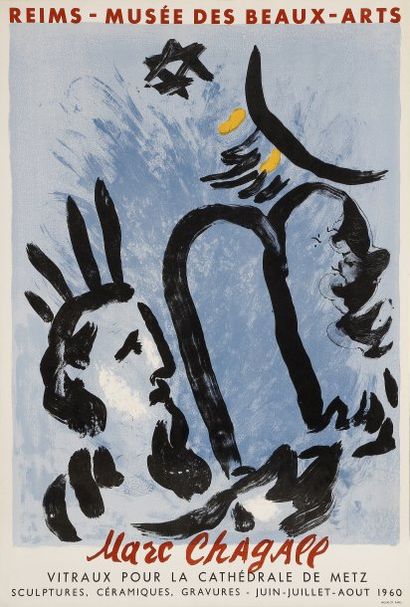 Marc CHAGALL (1887-1985) Chagall / Affiche pour le Musée des Beaux Arts de Reims,...