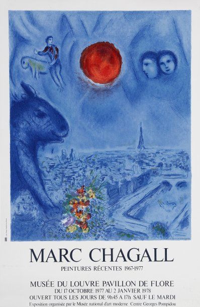 Marc CHAGALL (1887-1985) Chagall - Peintures récentes 1967-1977 / Affiche pour le...