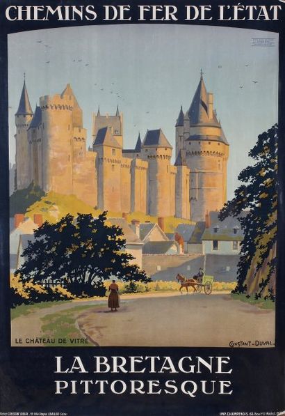 CONSTANT-DUVAL Chemins de fer de l'État. La Bretagne pittoresque. Le Château de Vitré,...