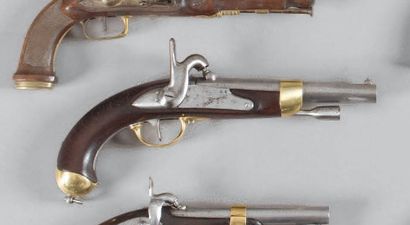 null Pistolet d'arçon Modèle 1822 T Bis. Canon avec poinçons, queue de culasse gravée...