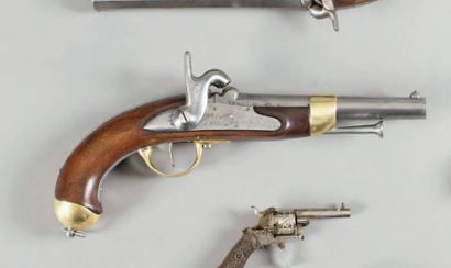 null Pistolet d'arçon Modèle 1822 T Bis. Canon rond à pans au tonnerre avec marquage...