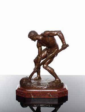 Alfred BOUCHER (1850-1934) Le Terrassier. Epreuve en bronze à patine brune. Fonte...