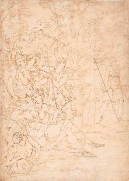 PRIMATICE, Francesco Primaticio, dit (Attribué à) Bologne 1504 - Paris 1570. Diane...