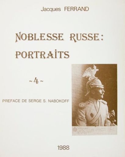 null Jacques FERRAND (1943-2007)
Noblesse russe: portraits
Tomes 2 à 6 et index.
Montreuil...