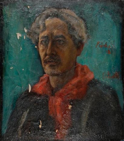 null Nikolaï Dmitrievitch MILLIOTI (1874-1862)
Autoportrait
Huile sur carton.
Signée,...