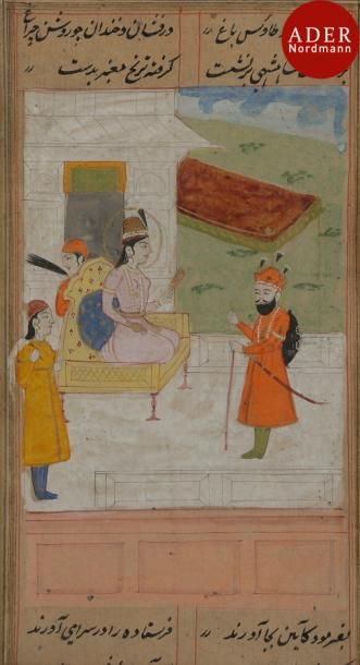 null Cinq peintures provenant d’un manuscrit, Shahname, Cachemire, fin XIXe siècle
Texte...