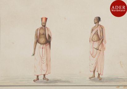 null Quatre aquarelles, Inde du nord, Période Raj, XIXe siècle
Aquarelles polychromes...