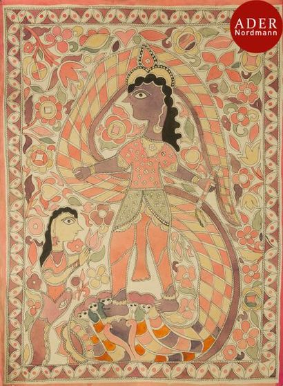 null Aquarelles, Inde Nord, Madhubani Mithila, Bihar, XXe siècle
Trois aquarelles...