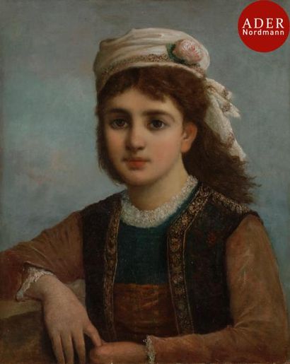 Théodore REH (1845-1918) Portrait de jeune...