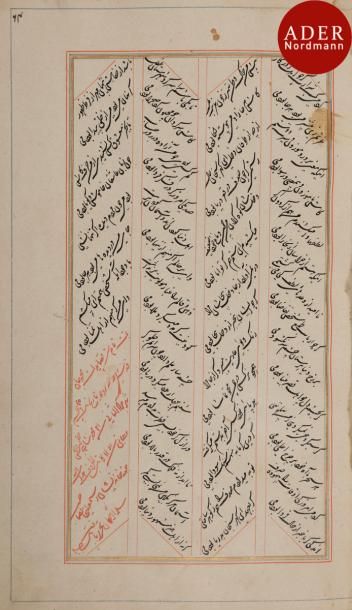null Manuscrit poétique, Diwân, en persan, par « Mohammad Jan Qodsi », Cachemire,...
