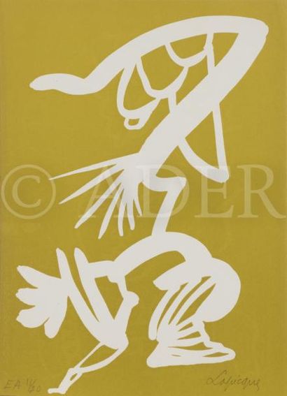null Charles LAPICQUE (1898-1988)
Le Clochard, 1967
Lithographie.
Signée et annotée...