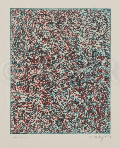 null Mark TOBEY [américain] (1890-1976)
Composition, 1972
Aquatinte.
Signée, datée...