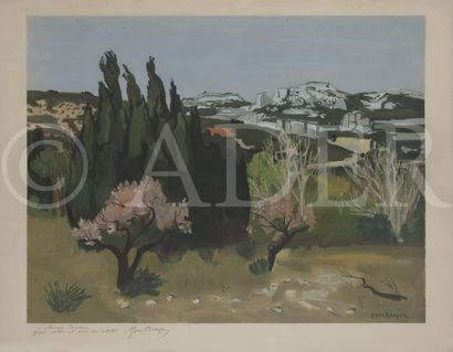 null Yves BRAYER (1907-1990)
Paysages des Alpilles
Lithographie.
Signée et dédicacée...