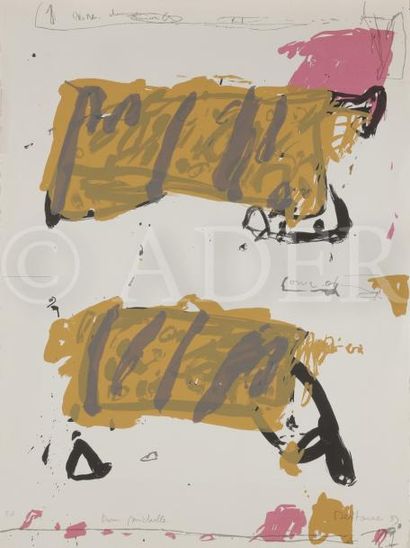 null Michèle DESTARAC (née en 1943)
Compositions, 1981 et 1983
2 lithographies.
Signées...