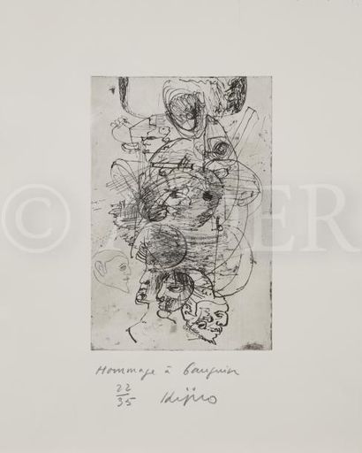 null Ladislas KIJNO (1921-2012)
Hommage à Gauguin
Eau-forte.
Signée et titrée en...