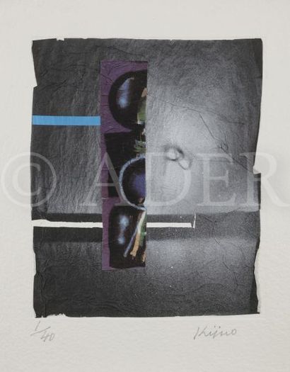 null Ladislas KIJNO (1921-2012)
Liberté du monde gris
Lithographie froissée collée.
Collage...
