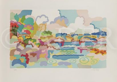 null Charles LAPICQUE (1898-1988)
Les Bords du trieur, 1961
Lithographie.
Signée...