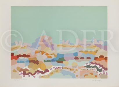 null Charles LAPICQUE (1898-1988)
Lagune bretonne, 1959
Lithographie.
Signée et annotée...