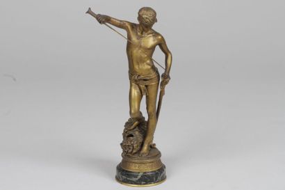 null Antonin MERCIé (1845 - 1916).
David
Sujet en bronze à patine dorée, signé sur...