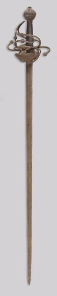 null Épée à branche type squelette de style XVIIe siècle.
Fusée filigranée de fer....