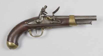 null Pistolet d’arçon modèle An XIII.
Canon rond à pans au tonnerre frappé « B 1813 »...