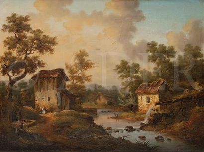 null Alexandre GÉRÉ (1807-?)
Lavoir et maisons au bord de rivière
Huile sur toile.
Signée...