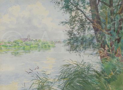 null Paul GRÉGOIRE (XIXe-XXe siècle)
Bords de Loire
2 aquarelles.
Non signées.
32...