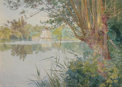 null Paul GRÉGOIRE (XIXe-XXe siècle)
Bords de Loire
2 aquarelles.
Non signées.
27,5...