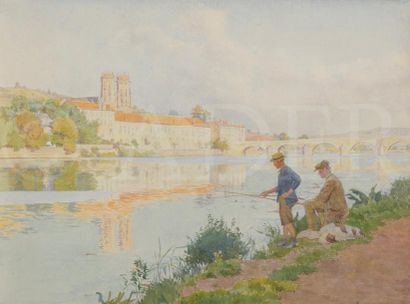 null Paul GRÉGOIRE (XIXe-XXe siècle)
Ville en bord de Loire - Passante
3 aquarelles.
Non...