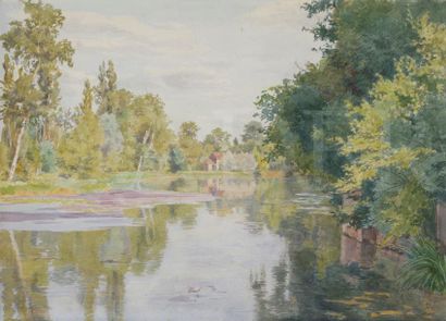 null Paul GRÉGOIRE (XIXe-XXe siècle)
Bord de Loire
2 aquarelles.
L’une signée.
26...