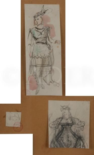 null Alfred GRÉVIN (1827-1892)
Projets de costume
10 dessins à la mine de plomb ou...